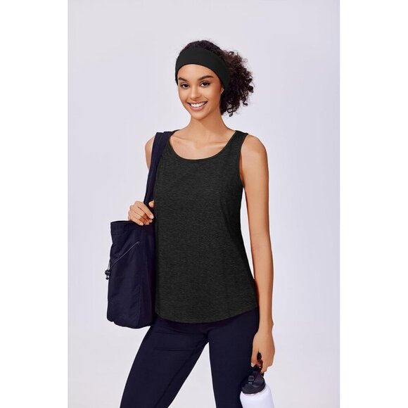 Workout Tank Top Women Racerback Loose Fit Quick Dry Gym Athletic Top - Picture 5 of 6